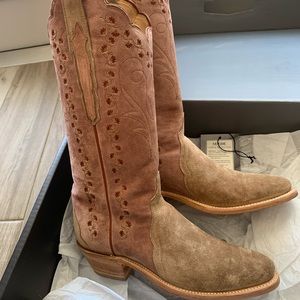 Lucchese suede cowboy boots
